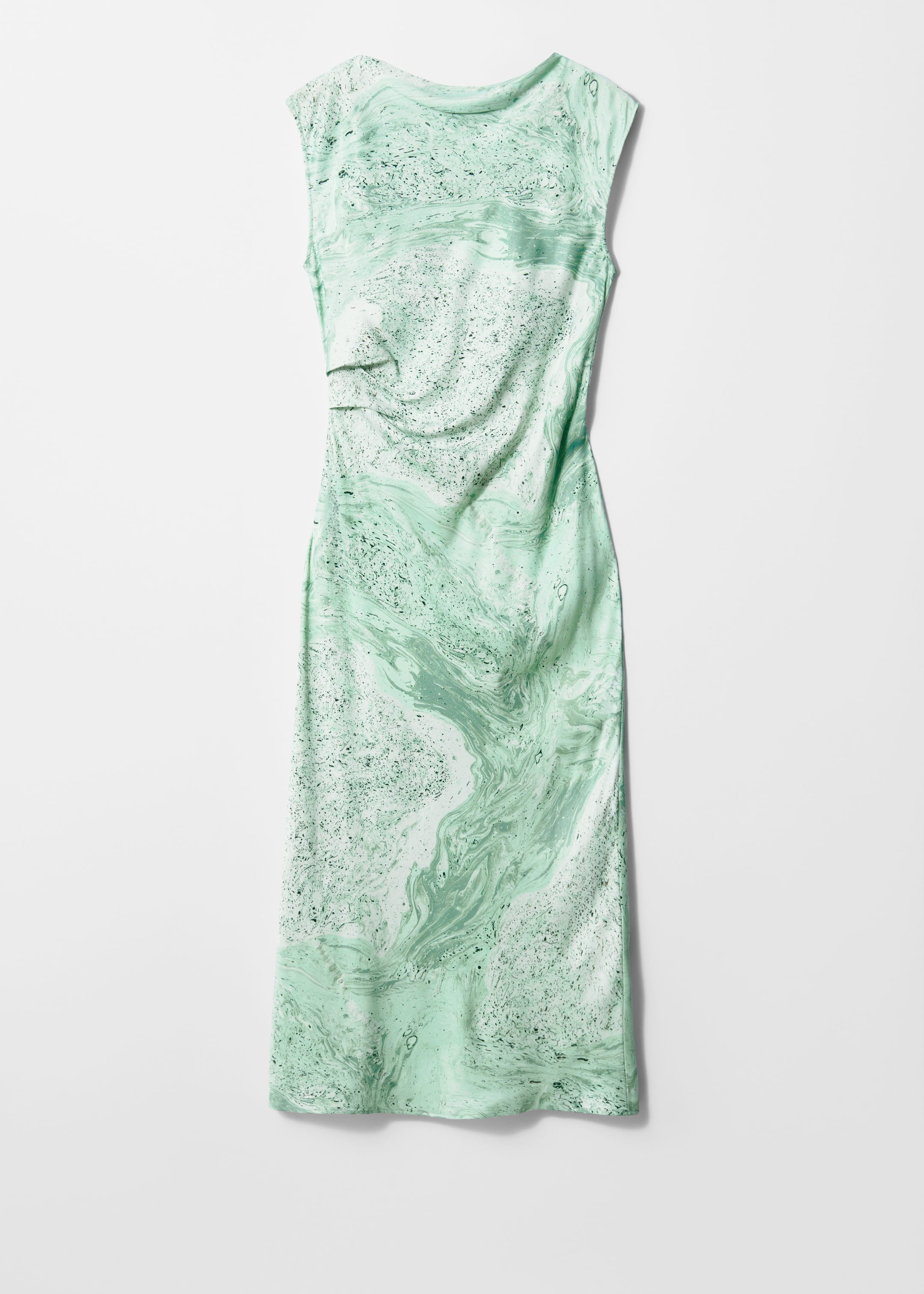 Robe midi coupée en biais en satin - Vert - Still Life