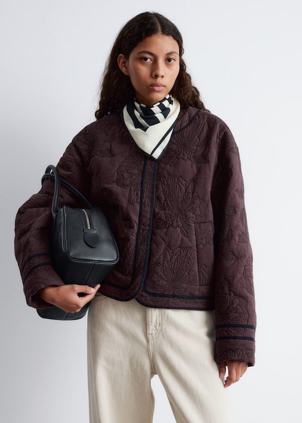 Floral Pattern Quilted Jacket
