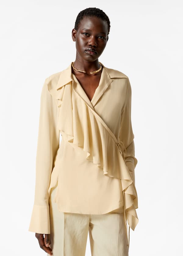 Ruffle Wrap Blouse