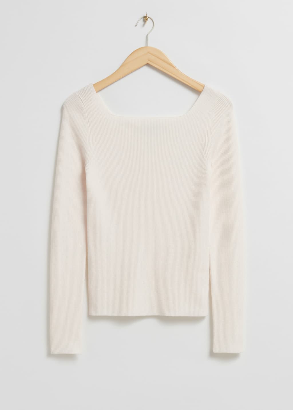 Square-Neck Knit Top - White - Sweaters - & Other Stories
