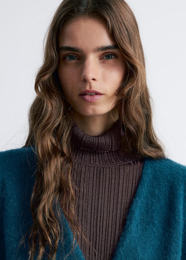 Mohair-Blend Wrap Cardigan