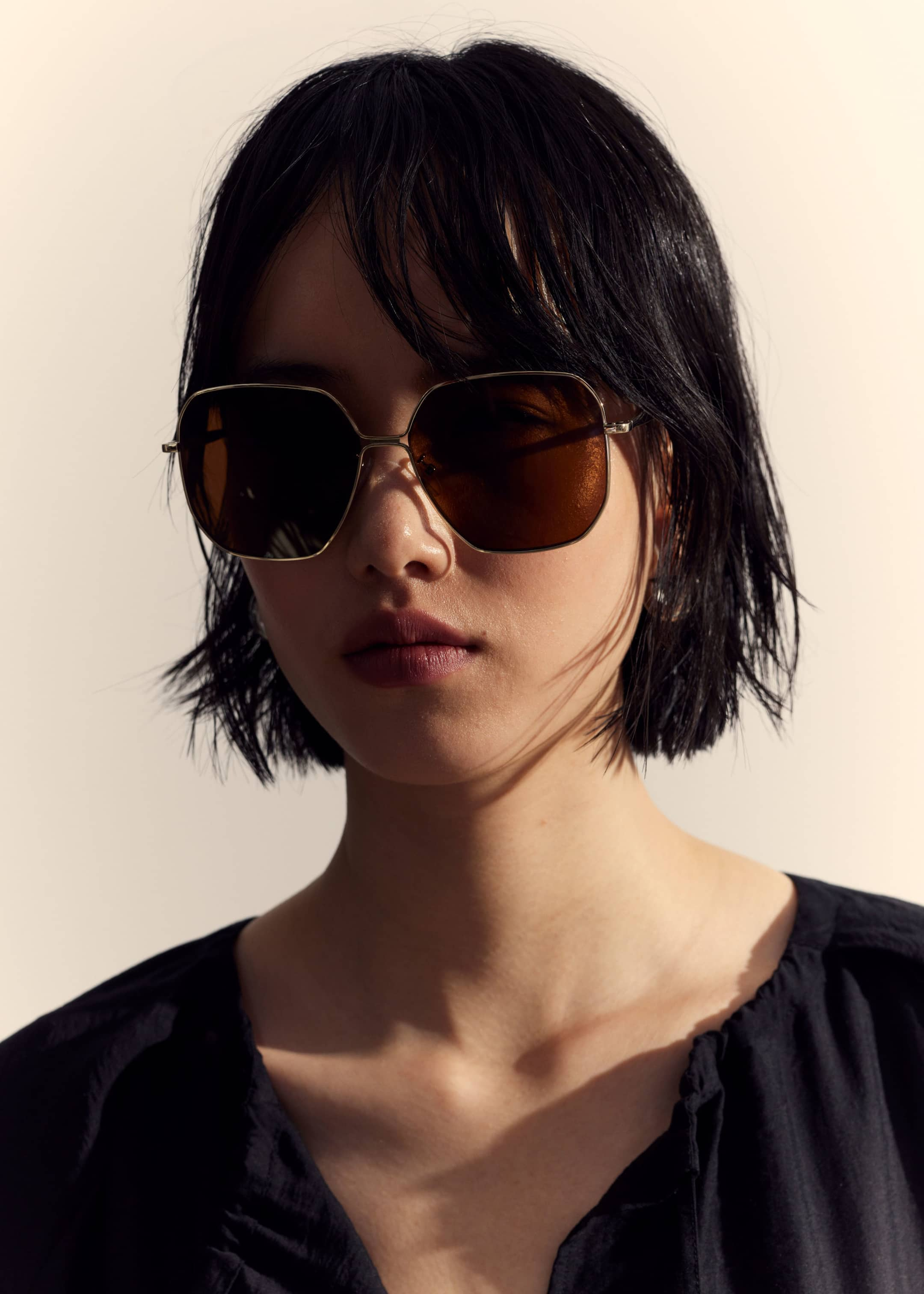 Oversized Metal-Frame Sunglasses - Gold - Lookbook