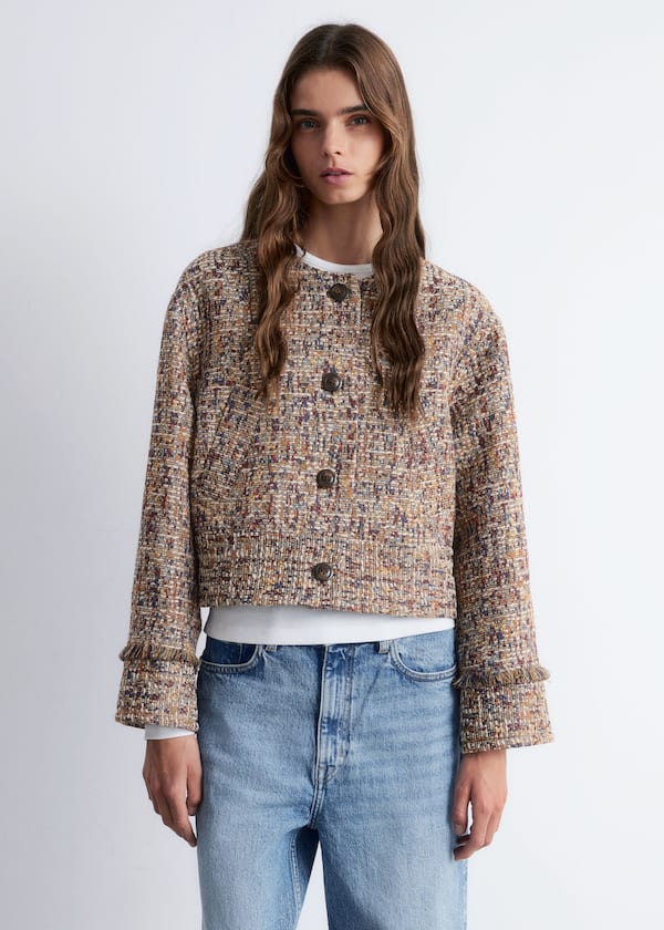 Cropped Bouclé Jacket
