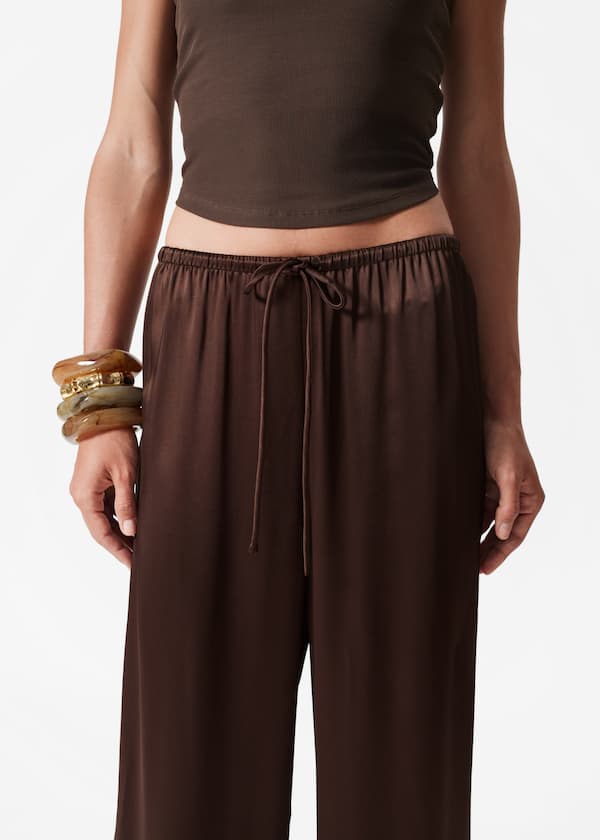 Drawstring Satin Trousers