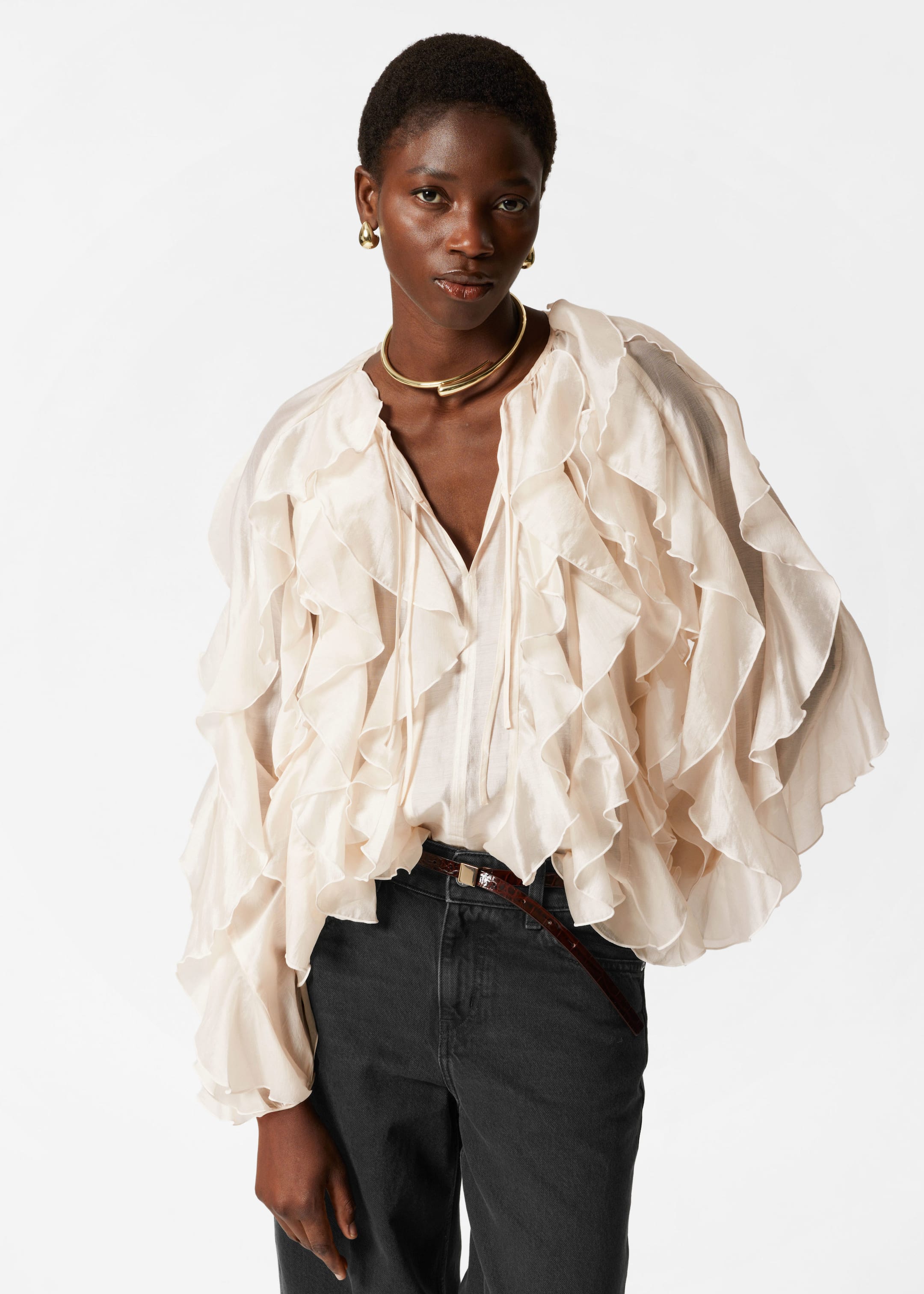 Ruffle blouse top on sale