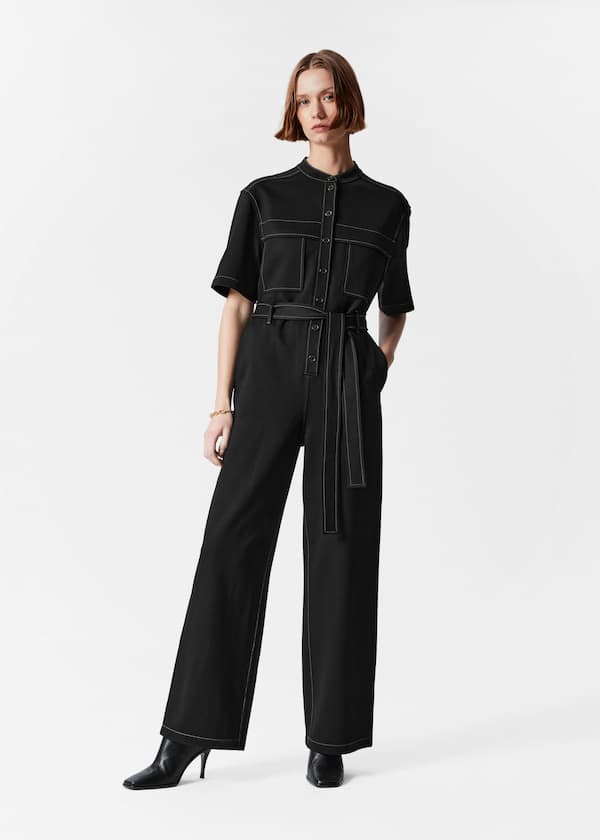 Short-Sleeve Utility Jumpsuit