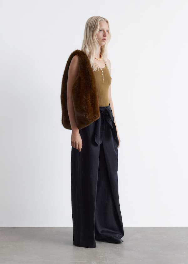 Tapered Press-Crease Trousers