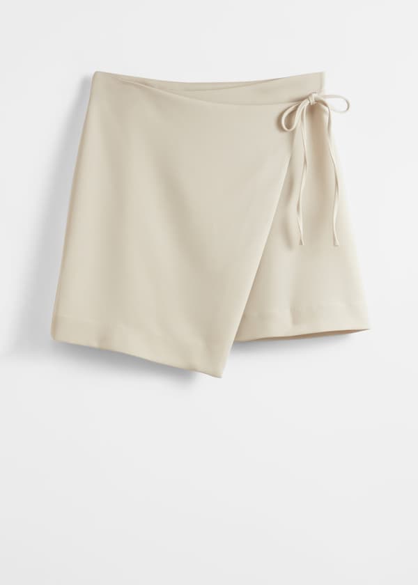 Tailored Mini Wrap Skirt