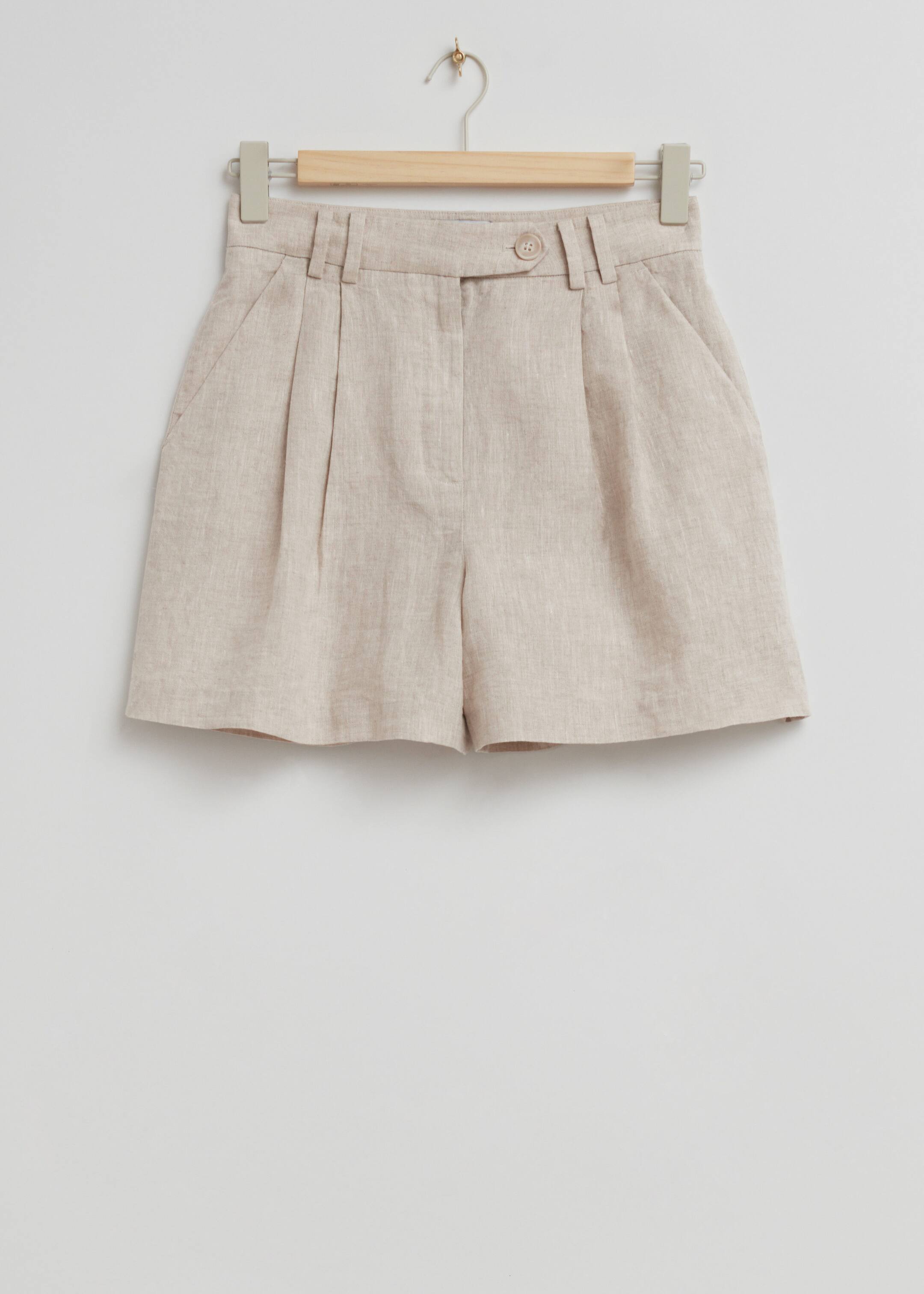 Relaxed Linen Shorts - Beige - Still Life