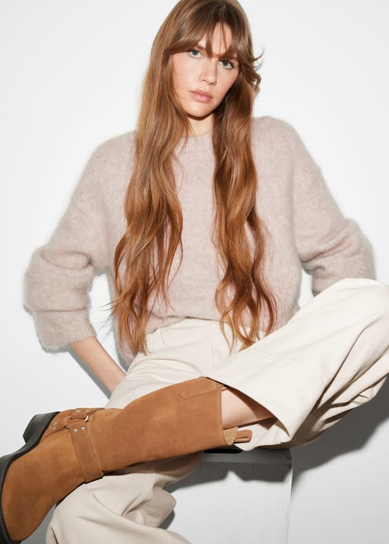 Suede Biker Boots