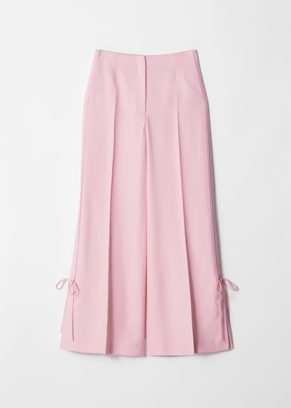 Bow-Detailed Press-Crease Trousers