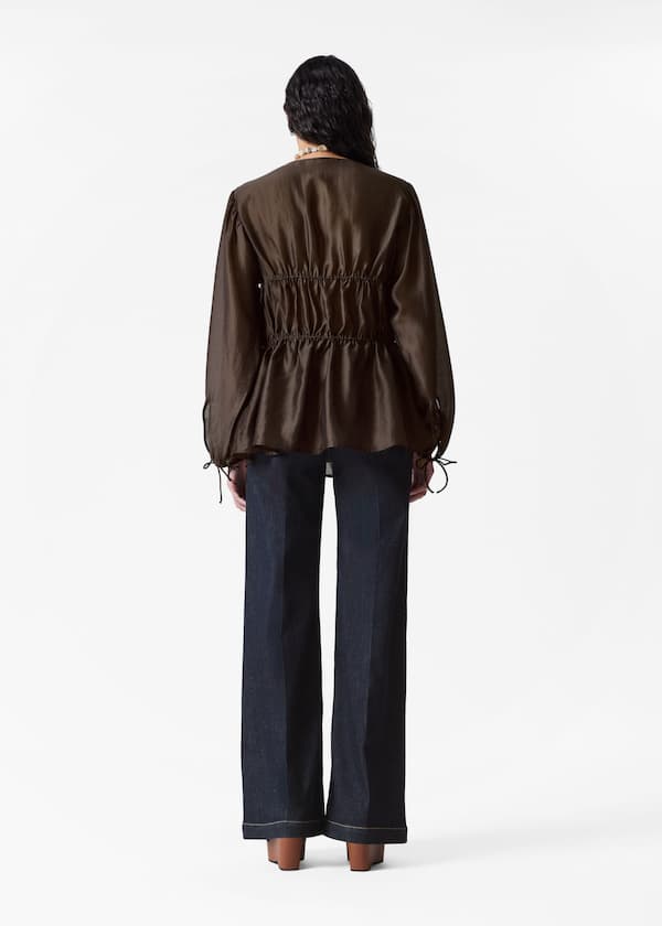 Ruched Drawstring Blouse
