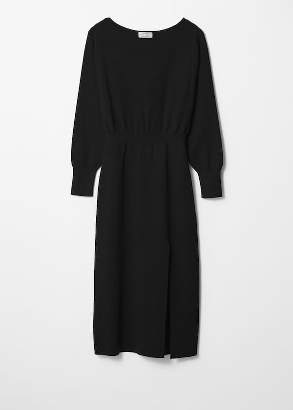 Slit-Detailed Midi Dress