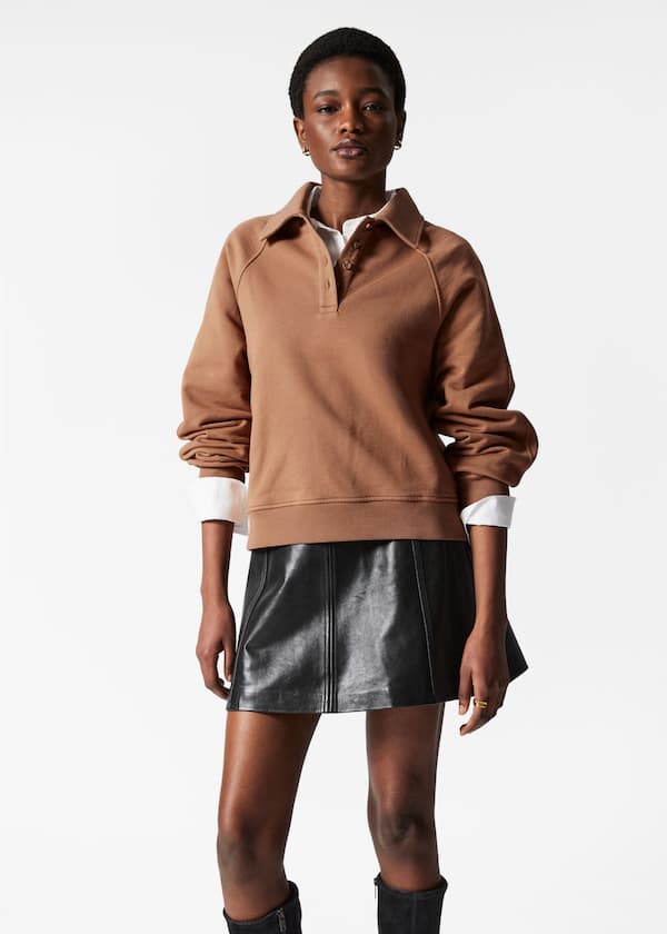 Collared Polo Sweatshirt