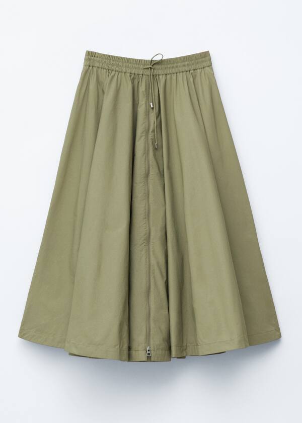 Drawstring A-line Midi Skirt