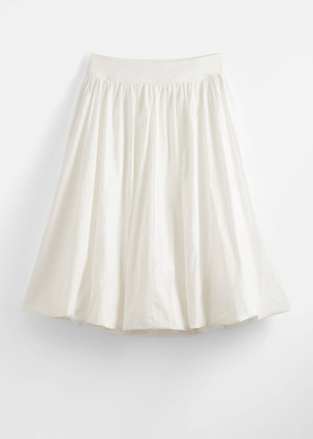 Bubble Hem Midi Skirt Black