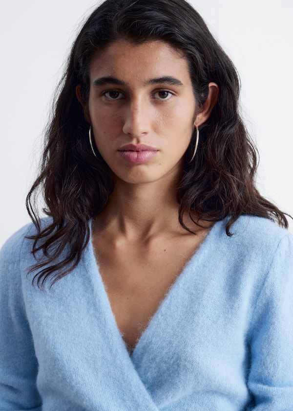 Mohair-Blend Wrap Cardigan