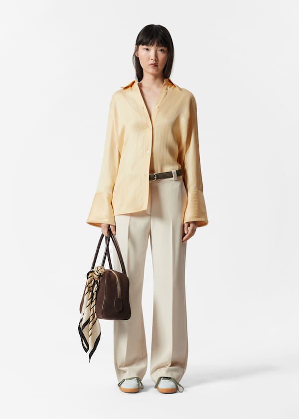 Wide Press-Crease Trousers