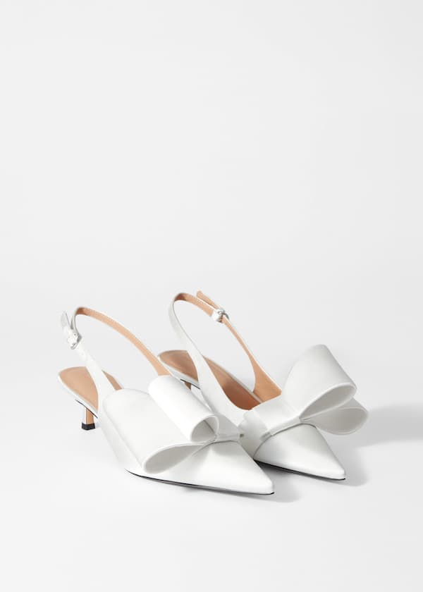 Bow-Embellished Satin Pumps