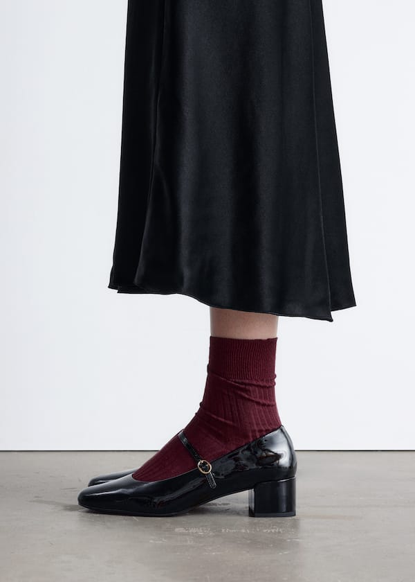 Mary-Jane Leather Pumps