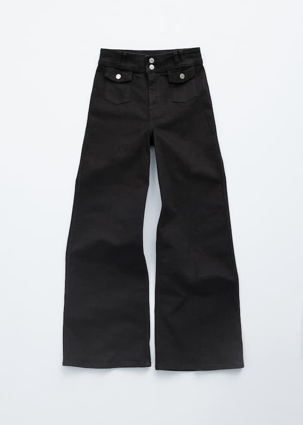 Press-Crease Flared Jeans