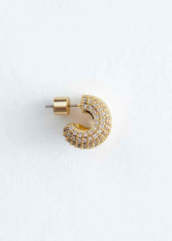Two-Part Crystal Hoop Earrings