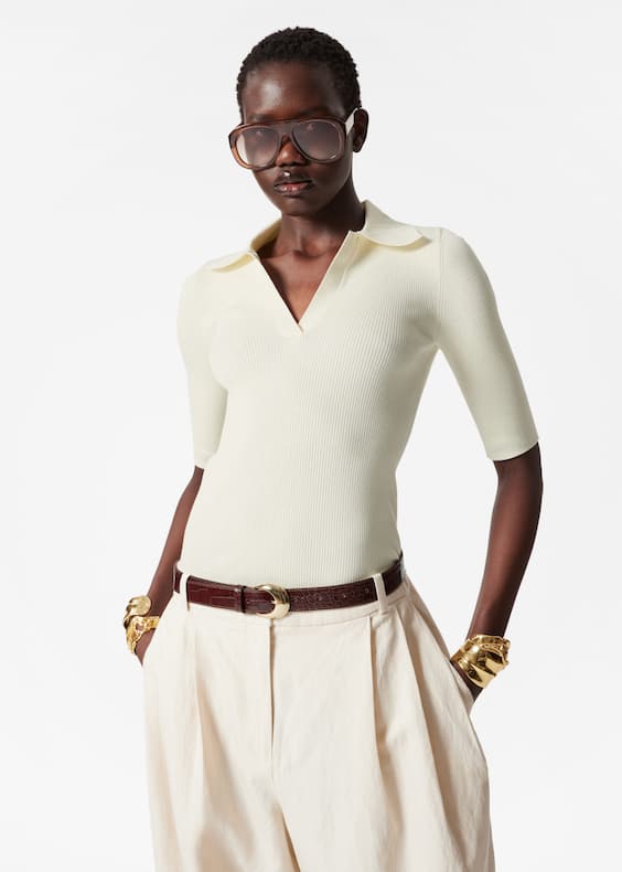 Collared Short-Sleeve Top