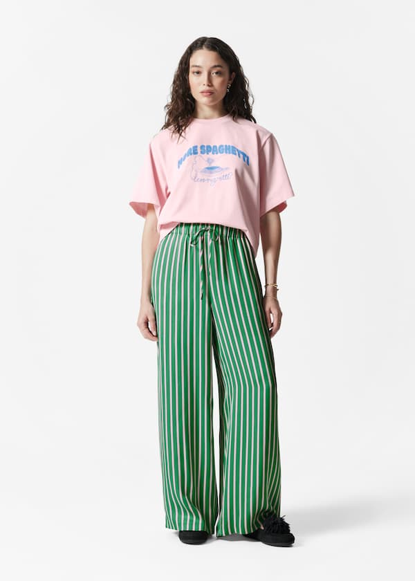 Drawstring Satin Trousers