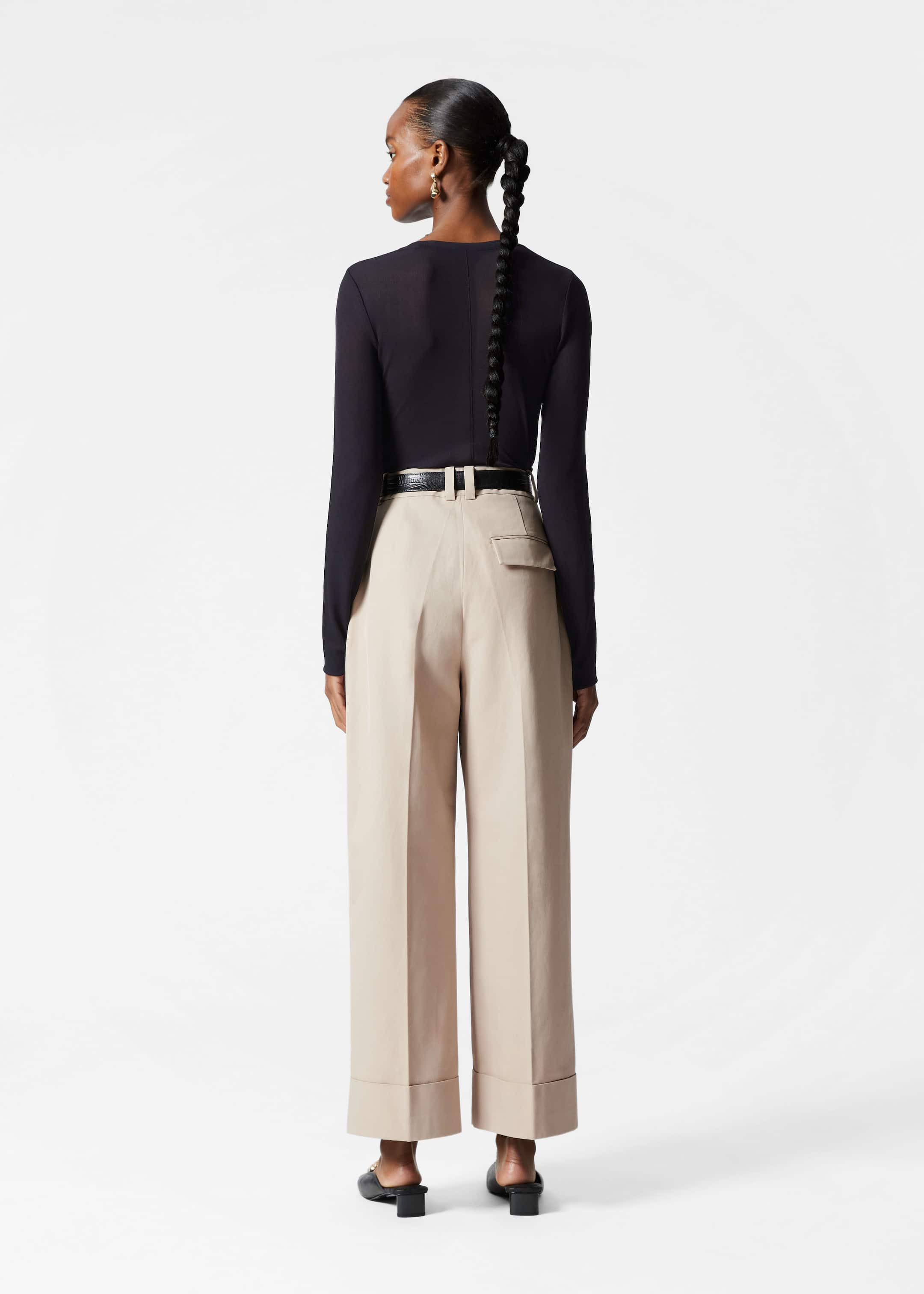 Press-Crease Trousers - Beige - Lookbook