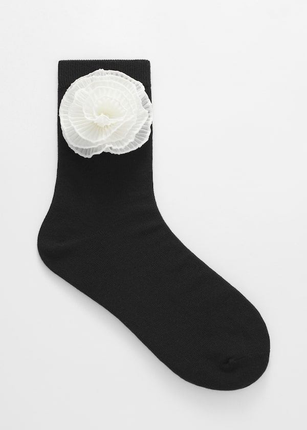 Flower Appliqué Socks