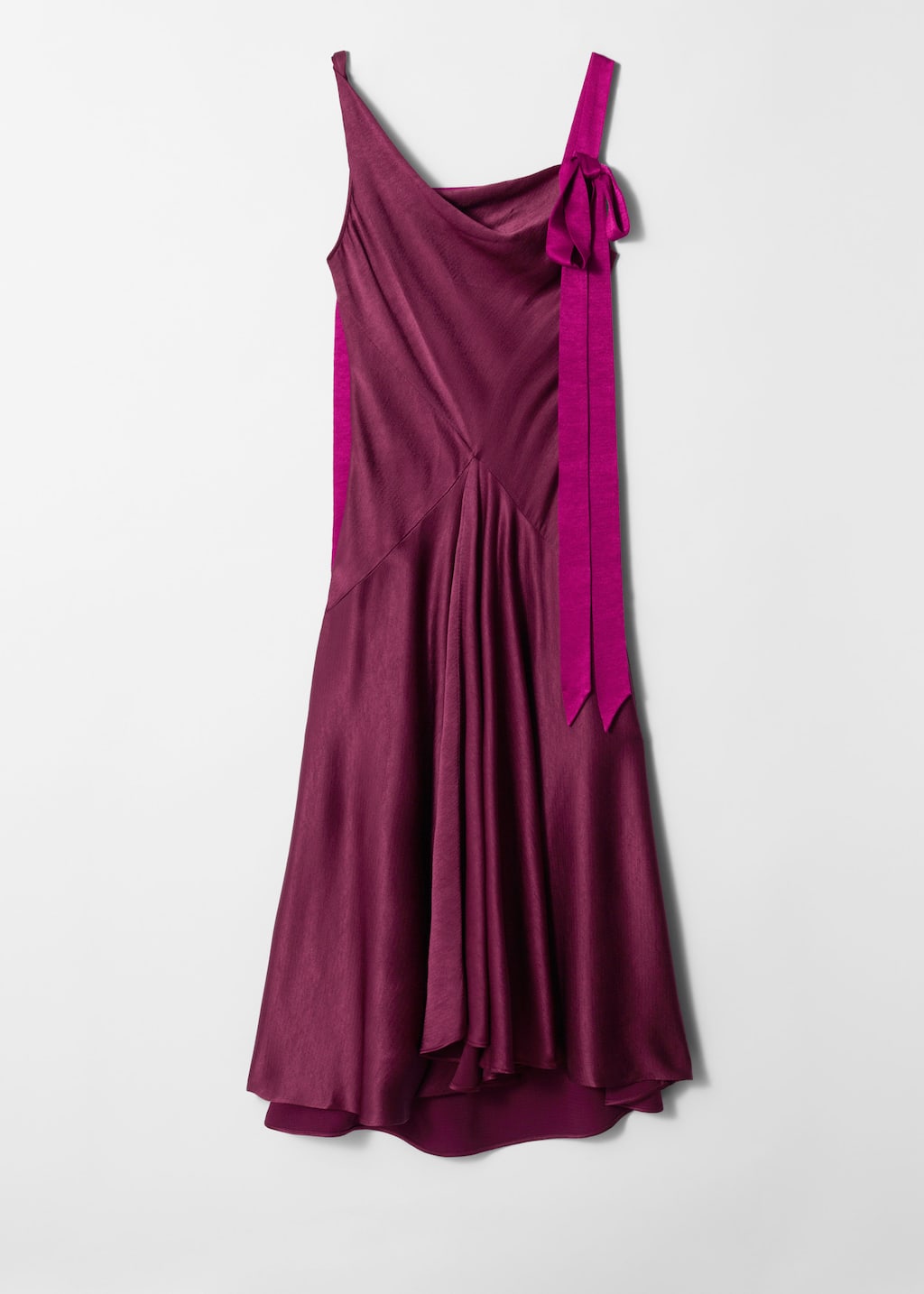 Ribbon-Detail Slip Maxi Dress - Plum - Maxi dresses