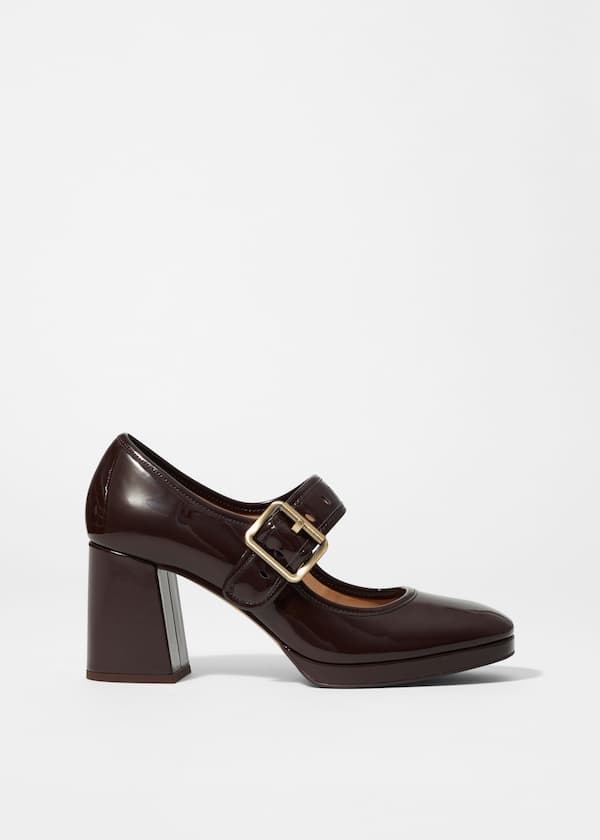 Mary-Jane Leather Pumps