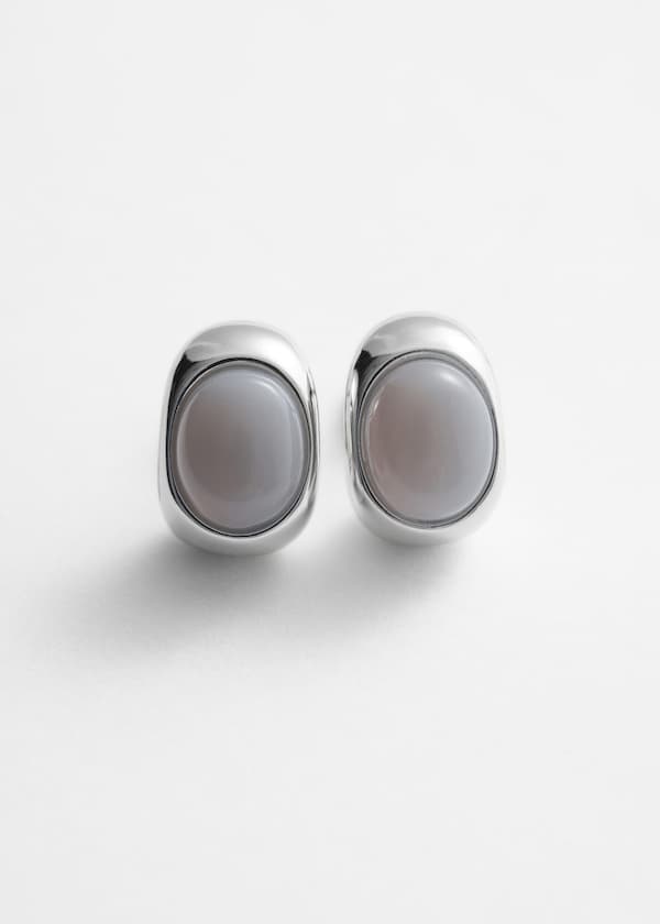 Stone Stud Earrings