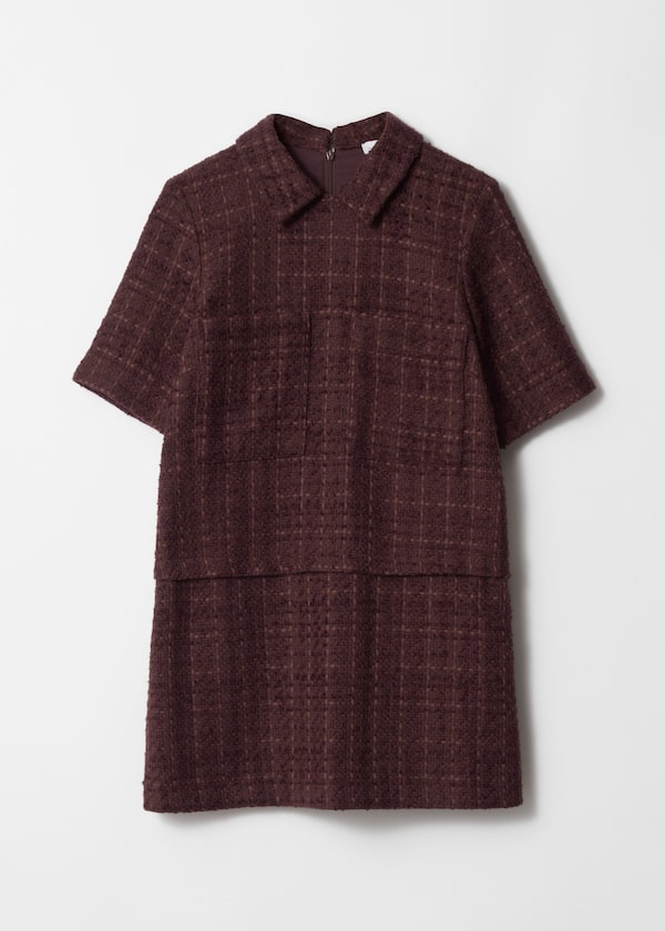 Collared Tweed Mini Dress