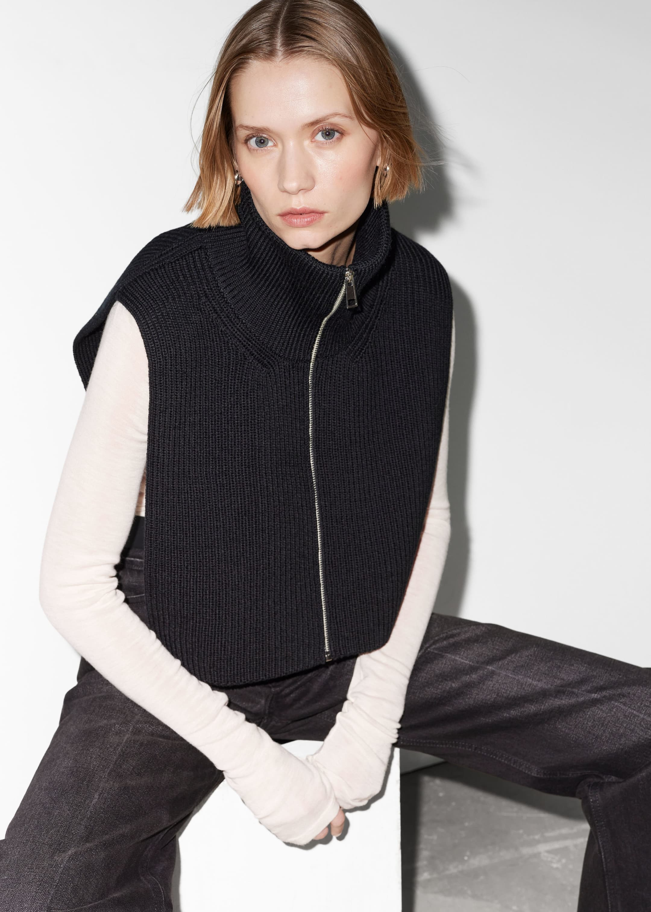 WoolBlend Collar - Schwarz - Lookbook