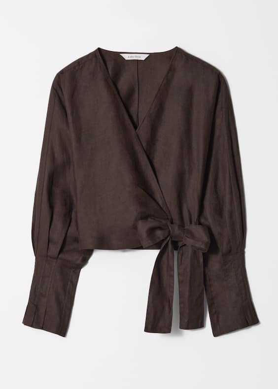 Linen Wrap Blouse
