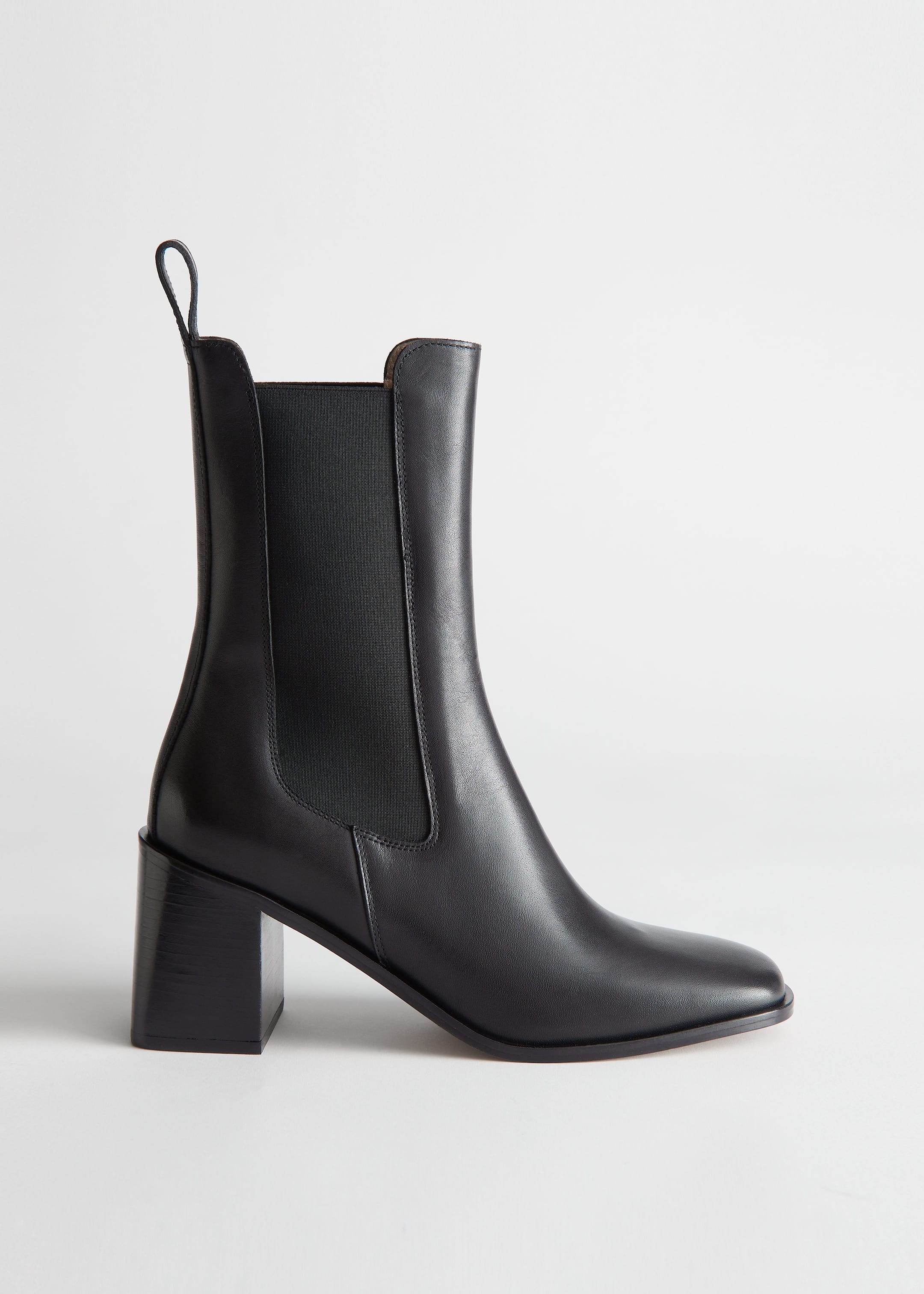 Image of Heeled Leather Chelsea Boots