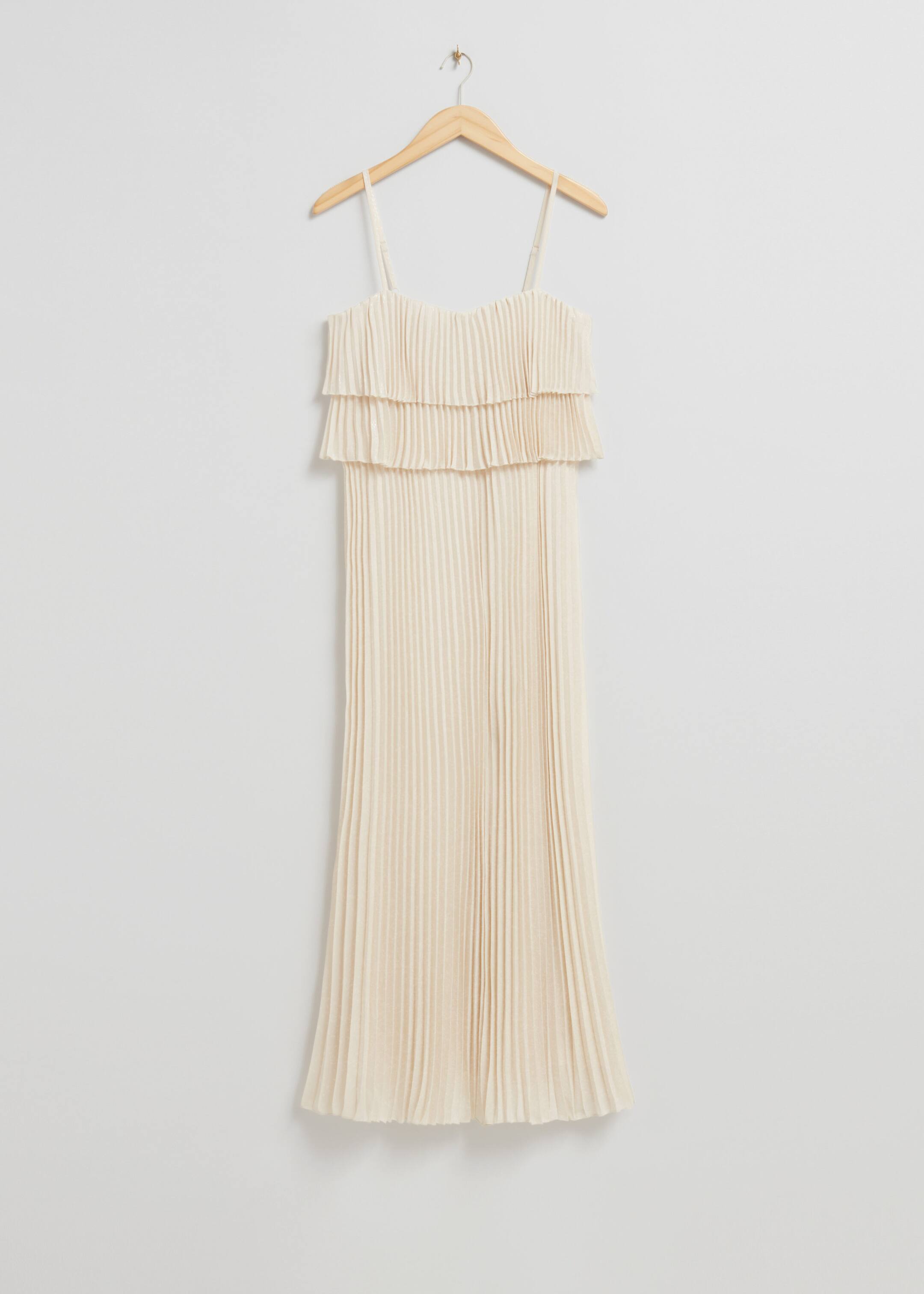 Image of Pleated Strappy Maxi Dress