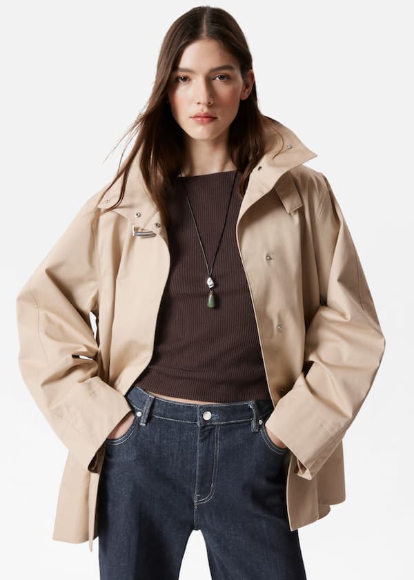 A-line Funnel-Neck Jacket