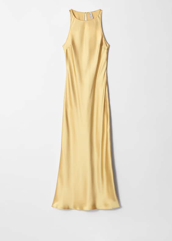 Sleeveless Satin Midi Dress