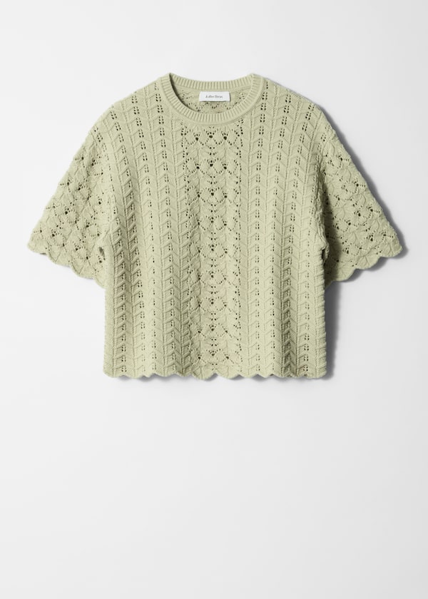 Pointelle-Knit T-Shirt