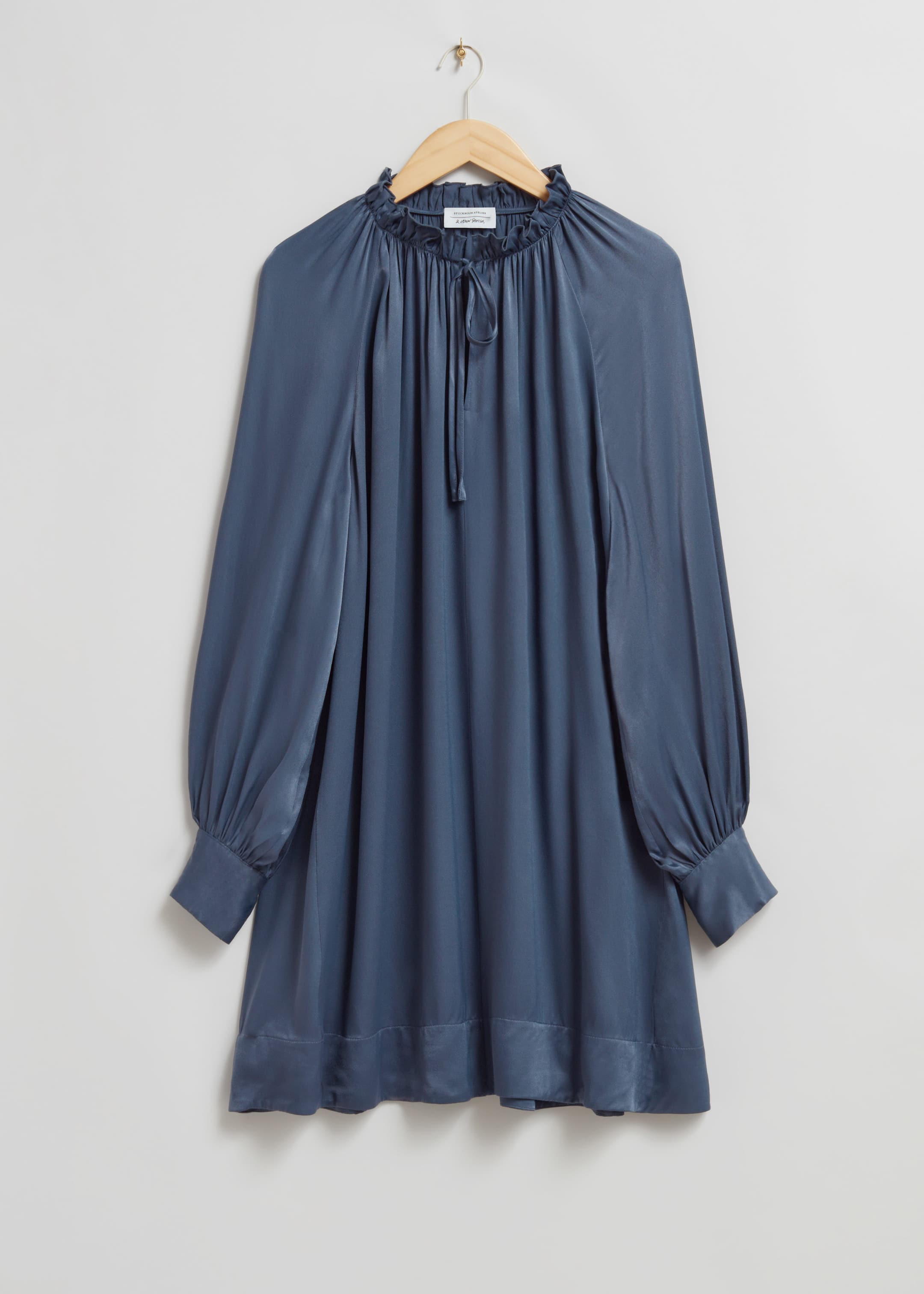 Tie-Neck Midi Dress - Blue - Still Life