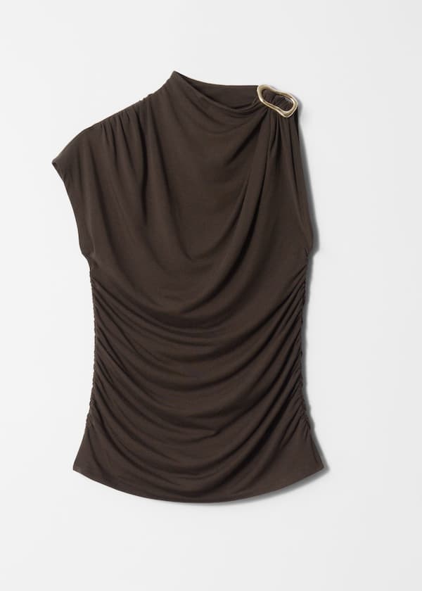 Ruche Gold-Buckle Top