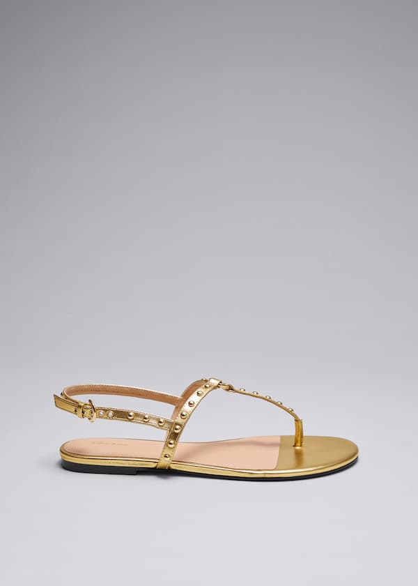 T-bar Leather Sandals