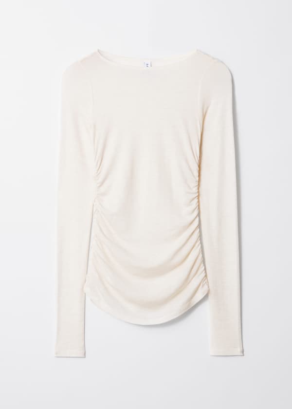 Ruched Boatneck Top