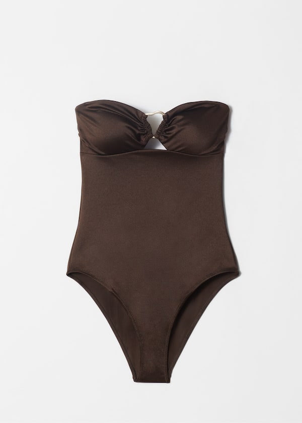 Buckle-Detail Cut-Out Swimsuit