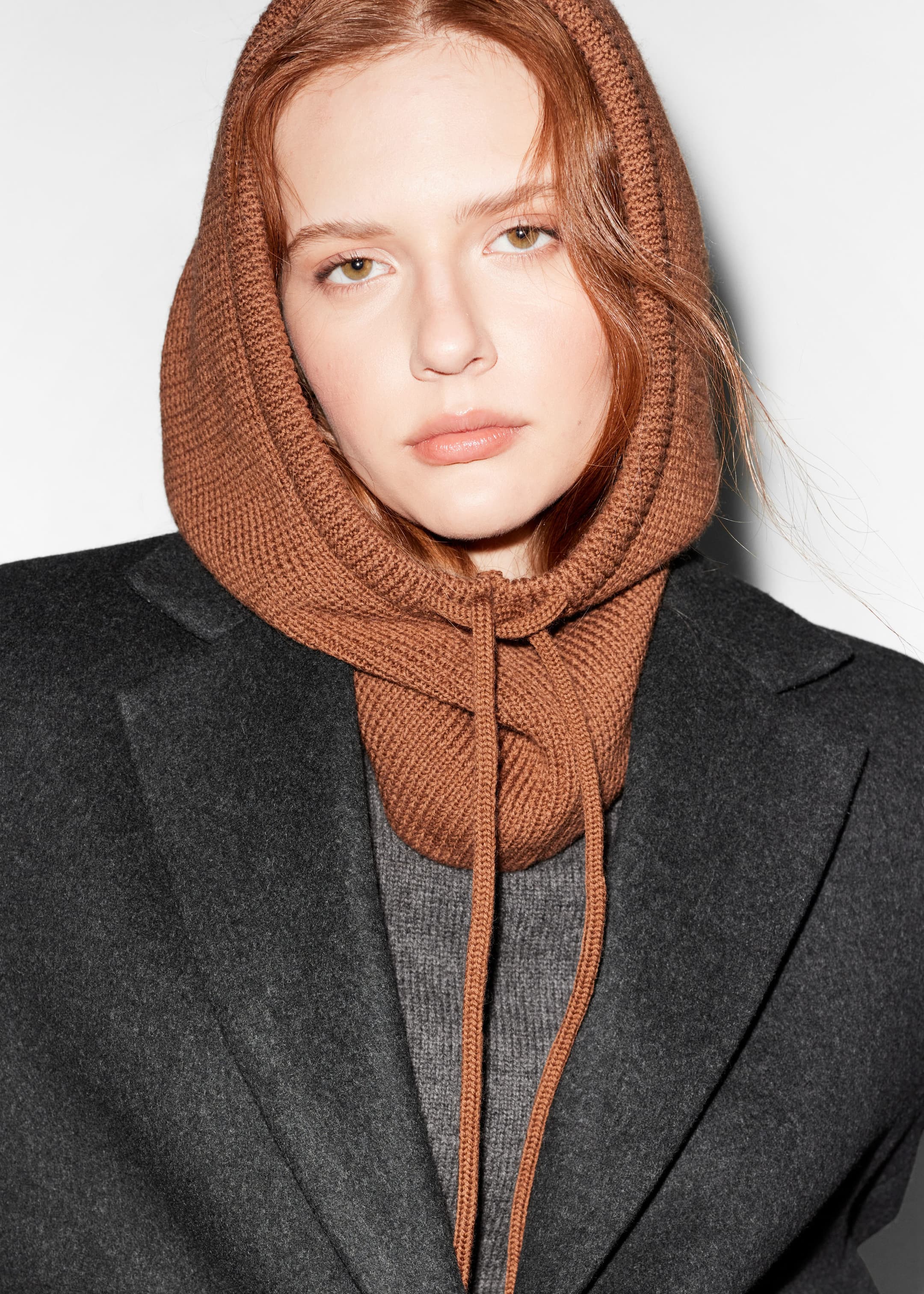 Oversized Wool Balaclava - Black - Lookbook