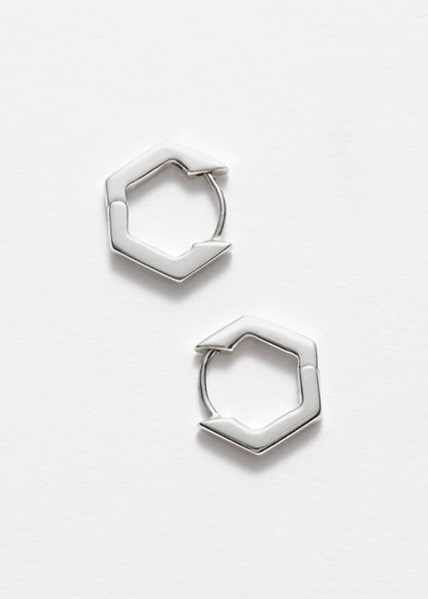Hexagon Hoop Earrings