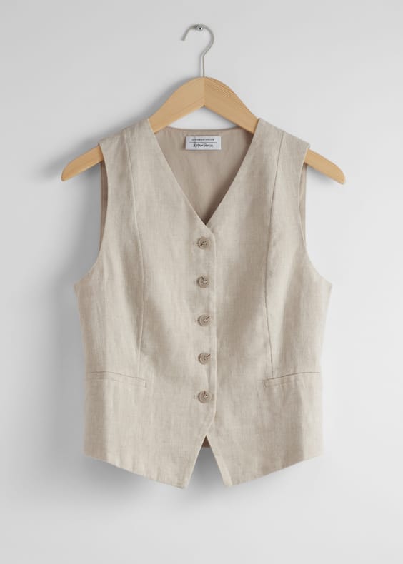 Tailored Linen Vest