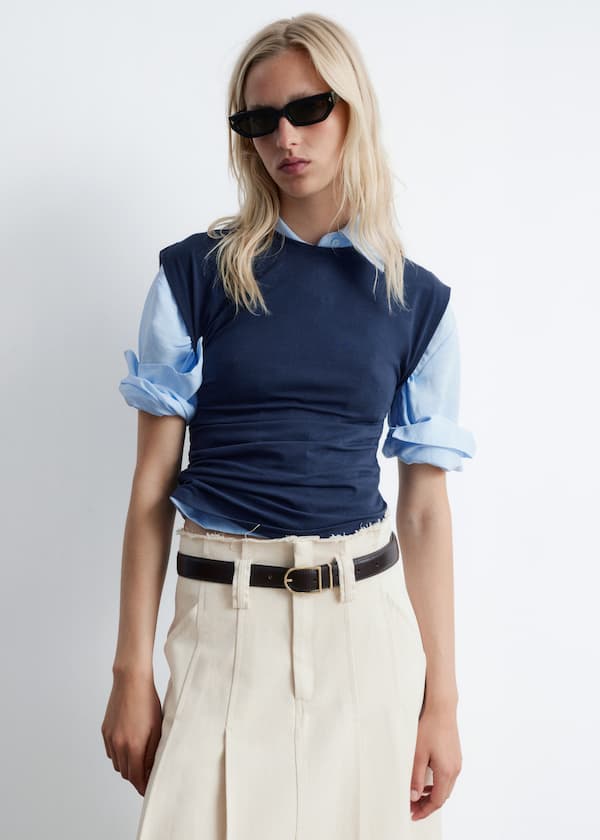Ruched Jersey Tank Top